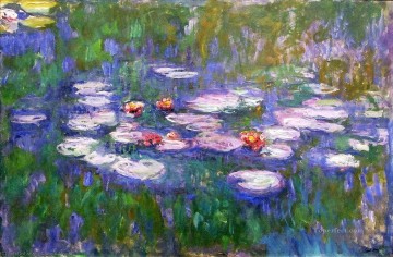 water lilies big flowers Monet Impressionism Flowers Oil Paintings